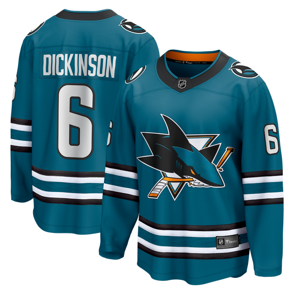 San Jose Sharks Sam Dickinson Fanatics Teal Home Breakaway Jersey