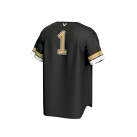#1 Vanderbilt Commodores GameDay Greats Lightweight Collegiate Baseball Fashion Jersey - Black