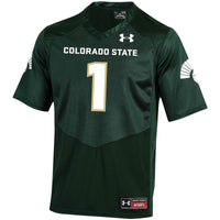 #1 Colorado State Rams Under Armour Replica Football Jersey - Green