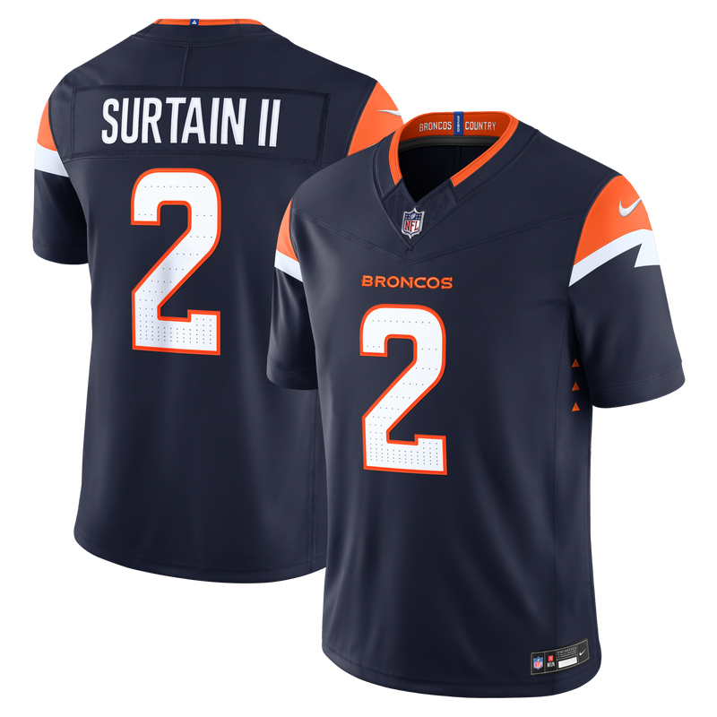 Denver Broncos Pat Surtain II Nike Navy Alternate Vapor F.U.S.E. Stitched Limited Jersey