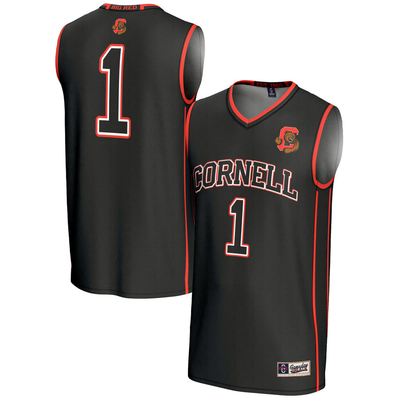 #1 Cornell Big Red GameDay Greats Lightweight Basketball Jersey - Black