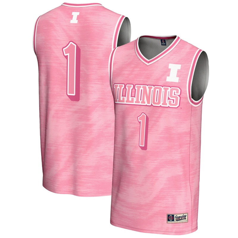 #1 Illinois Fighting Illini GameDay Greats Lightweight Basketball Jersey - Pink