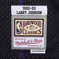 Charlotte Hornets Mitchell & Ness Larry Johnson 1992 Reload Swingman Authentic Jersey - Black
