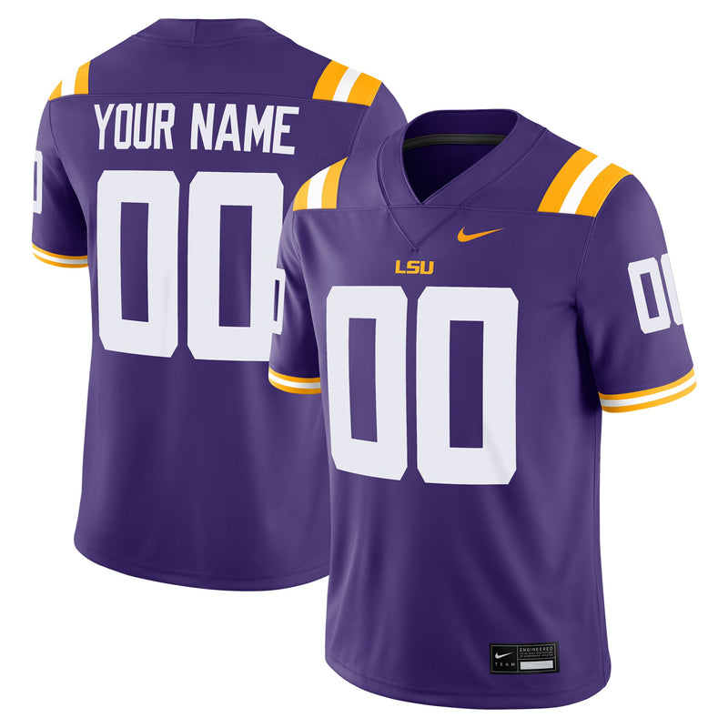 LSU Tigers Nike Custom Football Game Jersey - Purple