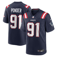 New England Patriots Elijah Ponder Nike Navy Team Game Jersey
