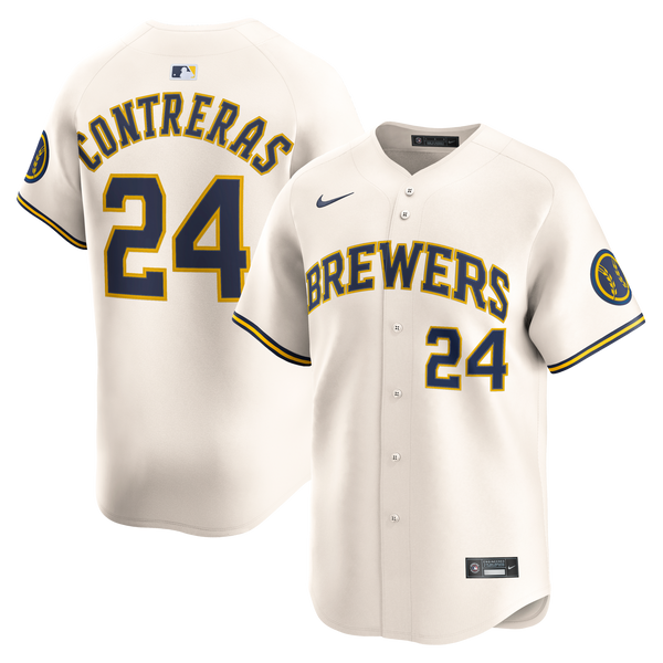 Milwaukee Brewers William Contreras Nike Cream Home Limited Player Jersey