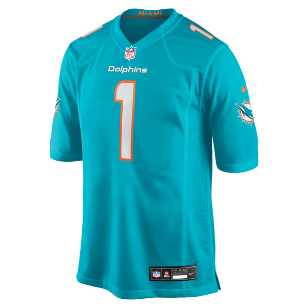 Miami Dolphins Number 1 Dad Nike Aqua Game Jersey