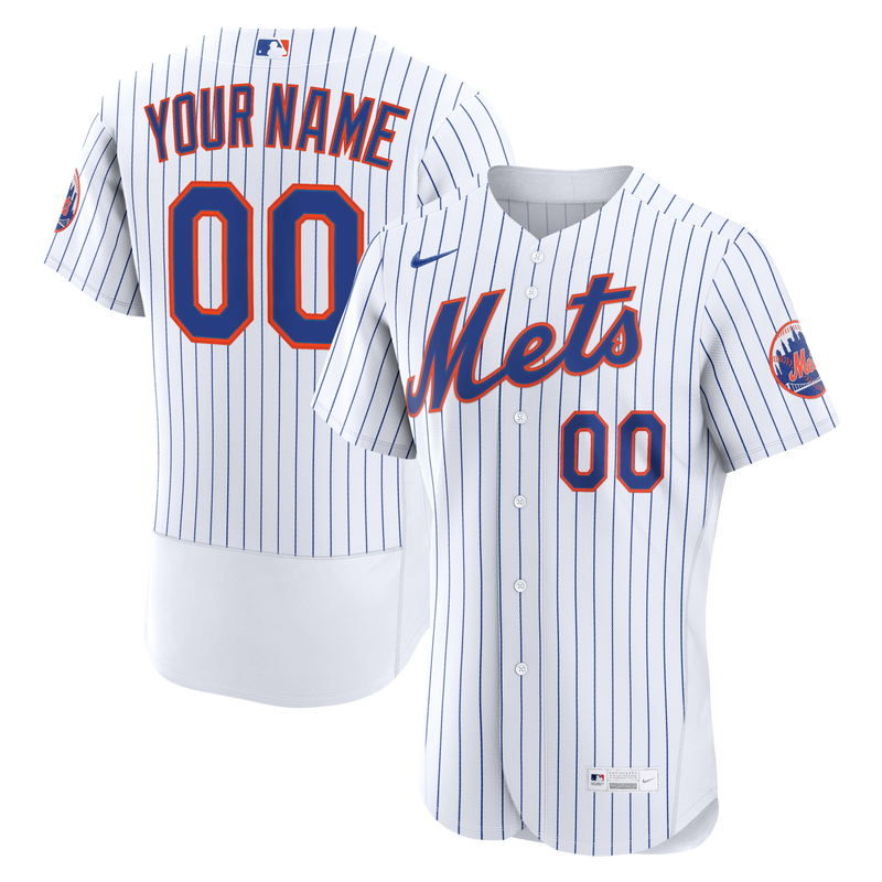New York Mets Nike White Home Authentic Custom Jersey