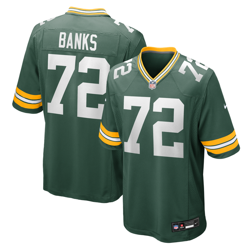 Green Bay Packers Brant Banks Nike Green Team Game Jersey