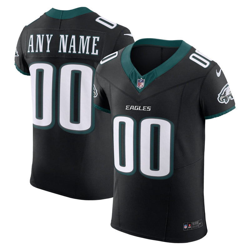 Philadelphia Eagles Nike Black Alternate Vapor F.U.S.E. Elite Custom Jersey