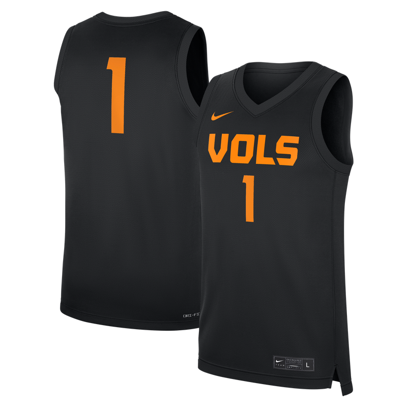 Nike Black Tennessee Volunteers #1 Replica Basketball Jersey