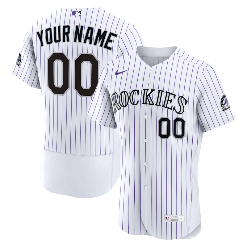 Colorado Rockies Nike White Home Authentic Custom Jersey