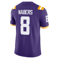 Malik Nabers LSU Tigers Nike Player Game Jersey - Purple