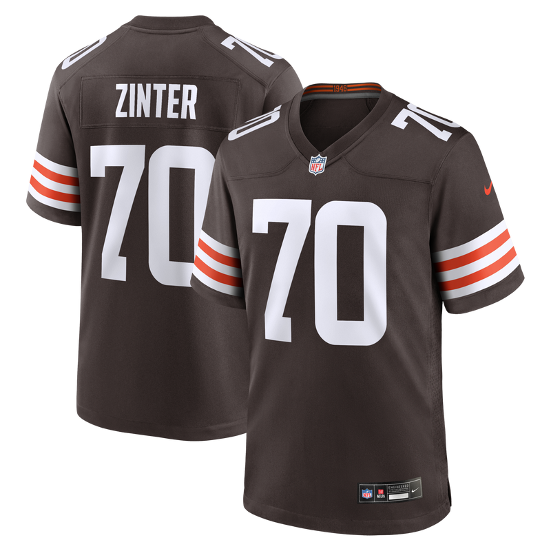 Cleveland Browns Zak Zinter Nike Brown Team Game Jersey