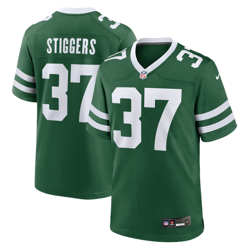 New York Jets Qwan'tez Stiggers Nike Legacy Green Team Game Jersey