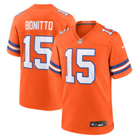 Denver Broncos Nik Bonitto Nike Orange Alternate 2 Mile High Collection 1977 Throwback Game Jersey