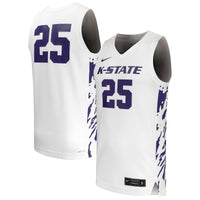 #25 Kansas State Wildcats Nike Replica Basketball Jersey - White