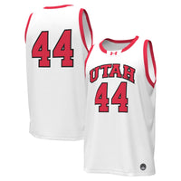 #44 Utah Utes Under Armour Replica Basketball Jersey - White