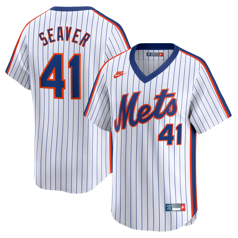 New York Mets Tom Seaver Nike White Throwback Cooperstown Limited Jersey