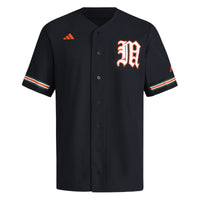 Miami Hurricanes adidas V-Neck Baseball Jersey - Black