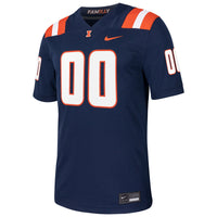 Illinois Fighting Illini Nike Custom Football Game Jersey - Navy