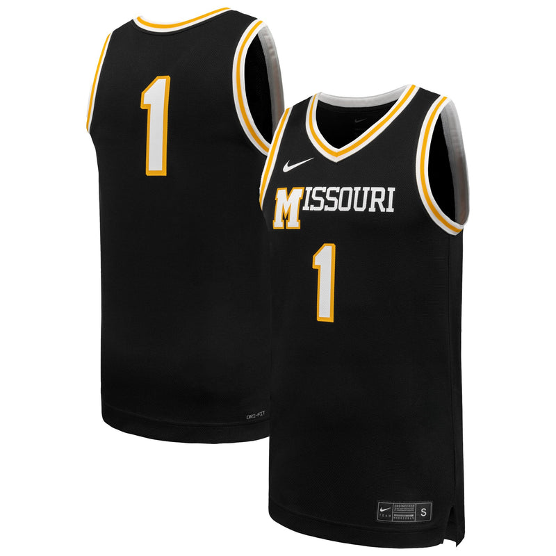 #1 Missouri Tigers Nike Replica Basketball Jersey - Black