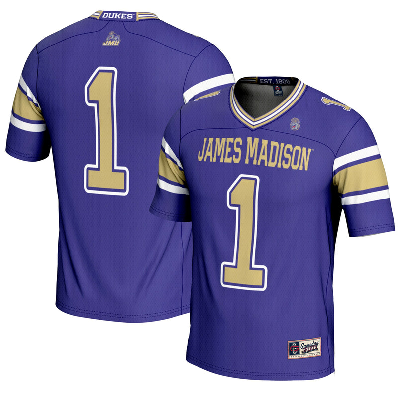 #1 James Madison Dukes GameDay Greats Endzone Football Jersey - Purple