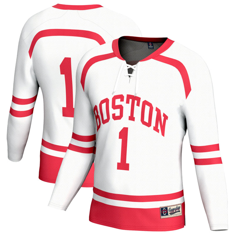 Boston University GameDay Greats Lightweight Collegiate Hockey Fashion Jersey - White