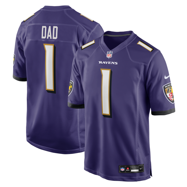 Baltimore Ravens Number 1 Dad Nike Purple Game Jersey