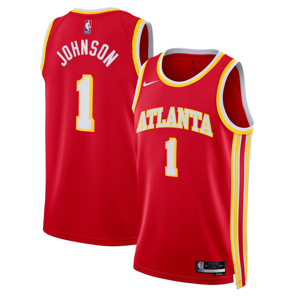 Atlanta Hawks Nike Icon Edition Swingman Jersey - Red - Jalen Johnson -