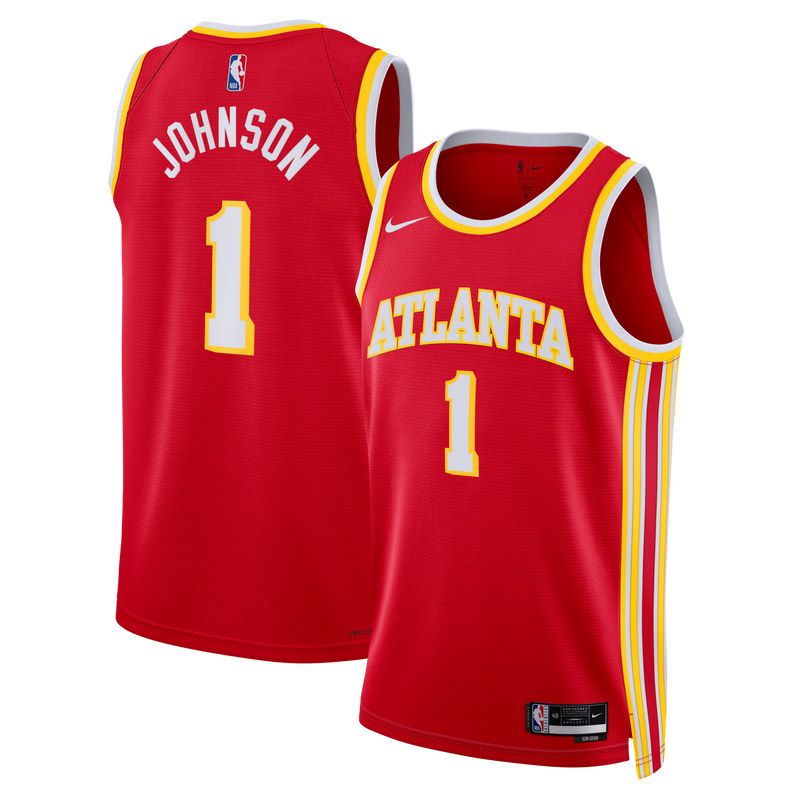 Atlanta Hawks Nike Icon Edition Swingman Jersey - Red - Jalen Johnson -
