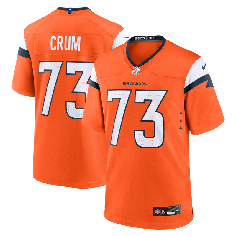 Denver Broncos Frank Crum Nike Orange Team Game Jersey