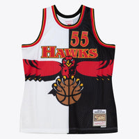 Atlanta Hawks Mitchell & Ness Dikembe Mutombo 1996 Split Swingman Jersey - Black/White