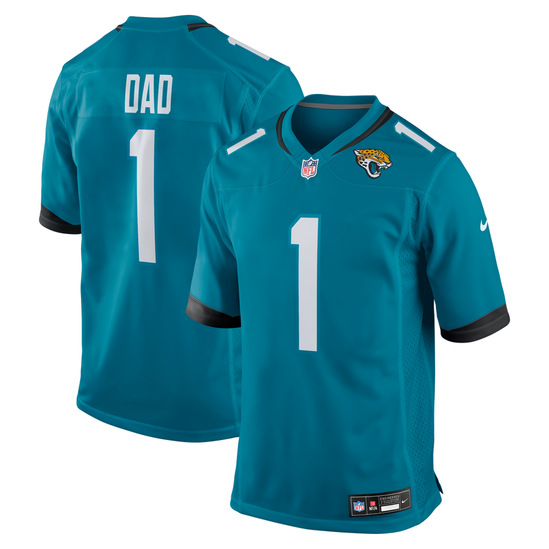 Jacksonville Jaguars Number 1 Dad Nike Teal Game Jersey