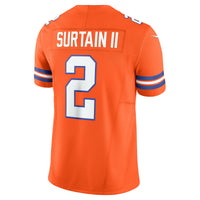 Denver Broncos Patrick Surtain II Nike Orange Alternate Mile High Collection 1977 Throwback Vapor F.U.S.E. Limited Jersey