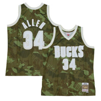 Milwaukee Bucks NBA Ray Allen 2000 Ghost Green Camo Swingman Jersey By Mitchell & Ness -