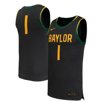 #1 Baylor Bears Nike Replica Basketball Jersey - Black