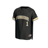 #1 Purdue Boilermakers GameDay Greats Lightweight Collegiate Baseball Fashion Jersey - Black