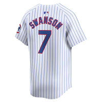 Chicago Cubs Dansby Swanson Nike White Home Limited Player Jersey