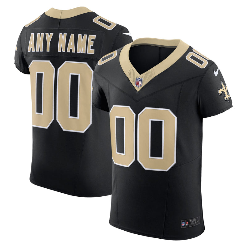New Orleans Saints Nike Black Vapor F.U.S.E. Elite Custom Jersey