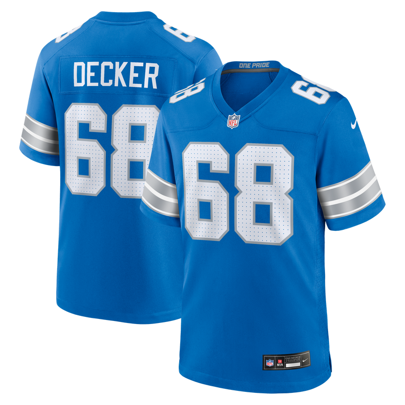 Detroit Lions Taylor Decker Nike Blue Team Game Jersey