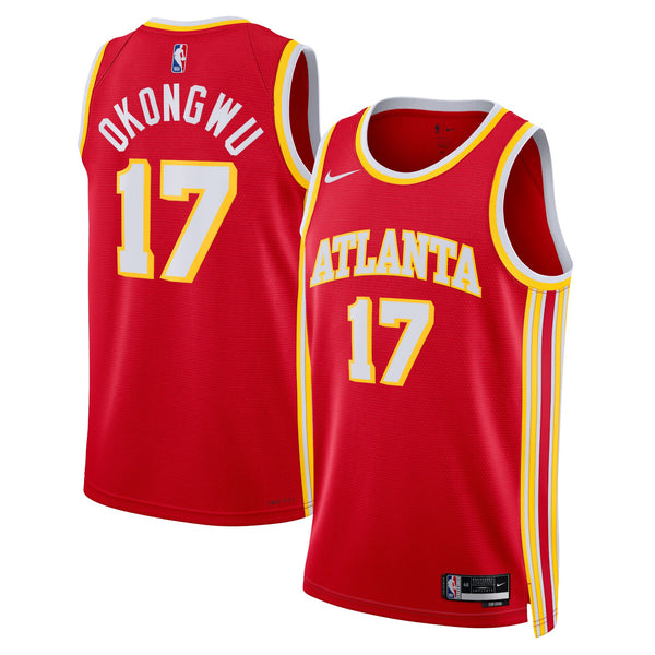 Atlanta Hawks Nike Icon Edition Swingman Jersey - Red - Onyeka Okongwu -