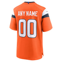 Denver Broncos Nike Orange Team Custom Game Jersey