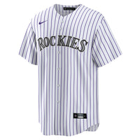 Colorado Rockies Kris Bryant Nike White/Purple Replica Player Jersey