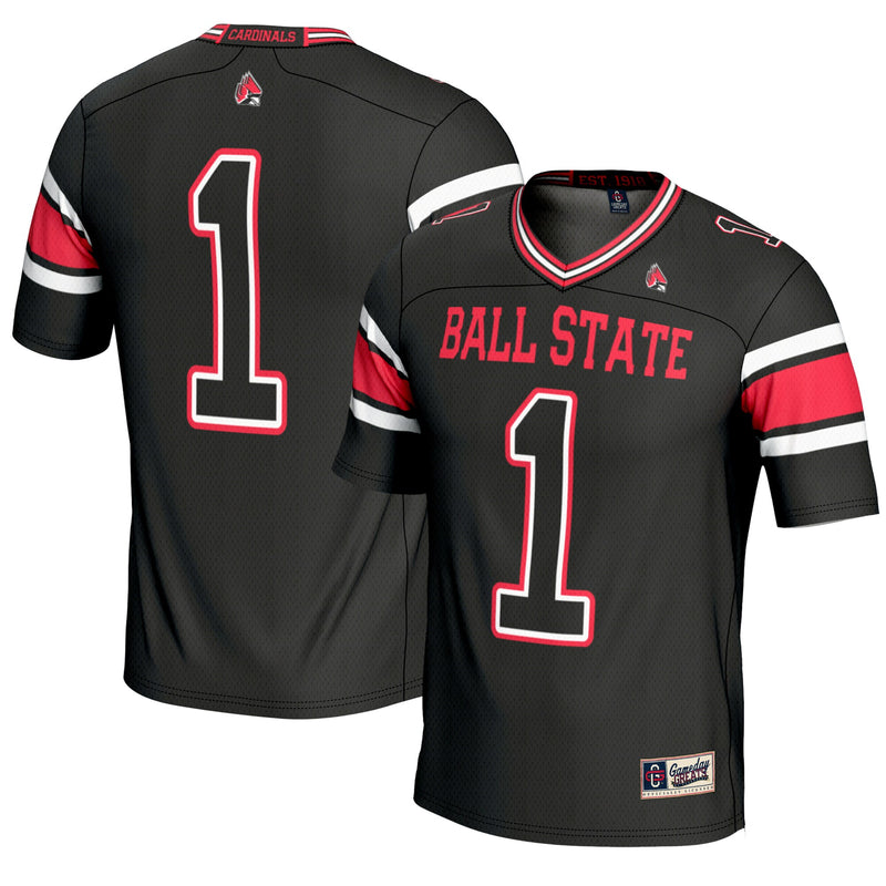 #1 Ball State Cardinals GameDay Greats Endzone Football Jersey - Black