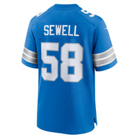 Detroit Lions Penei Sewell Nike Blue Game Jersey