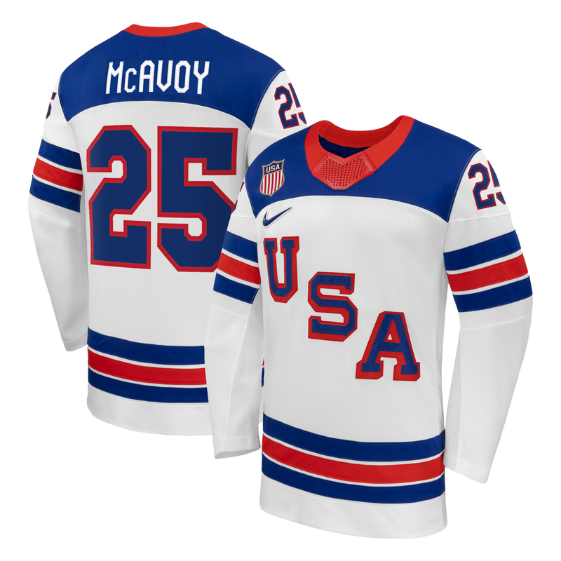 Charlie McAvoy Nike White US Hockey 2026 Away Replica Jersey