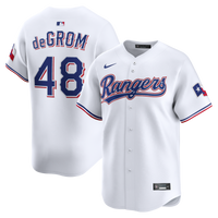 Texas Rangers Jacob deGrom Nike White Home Limited Jersey