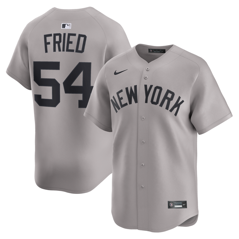 New York Yankees Max Fried Nike Gray Road Limited Player Jersey