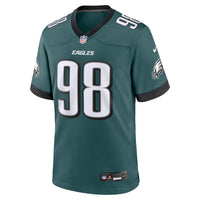 Philadelphia Eagles Jalen Carter Nike Midnight Green Team Game Jersey